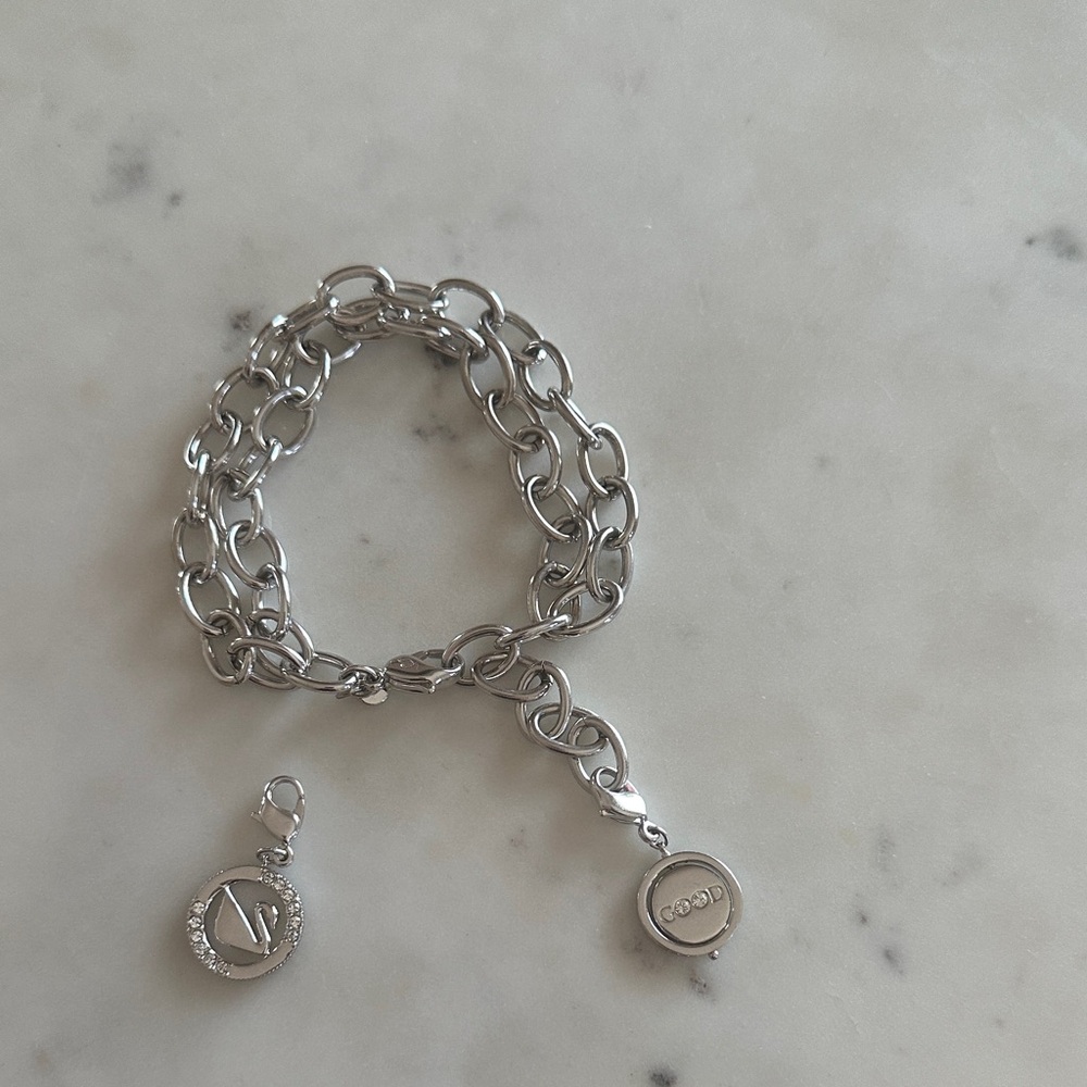 Swarovski Silver Double Chain Bracelet